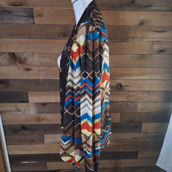 BCBGMAXAZRIA Abstract Print Open front Cardigan SZ XL - Picture 4 of 9